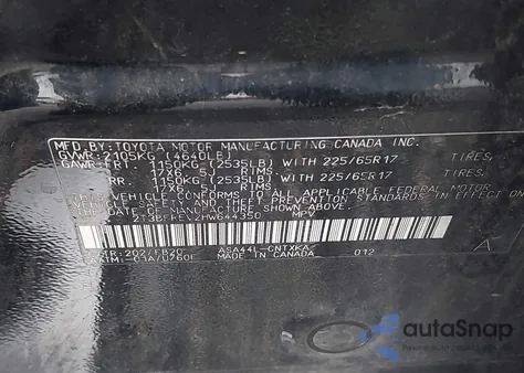 2017 Toyota Rav4 Le from USA, damaged, VIN 2T3BFREV2HW644350